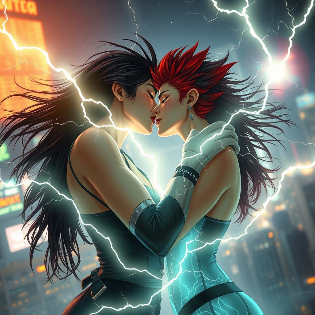 Cyberpunk Goddesses Harness Cosmic Energy