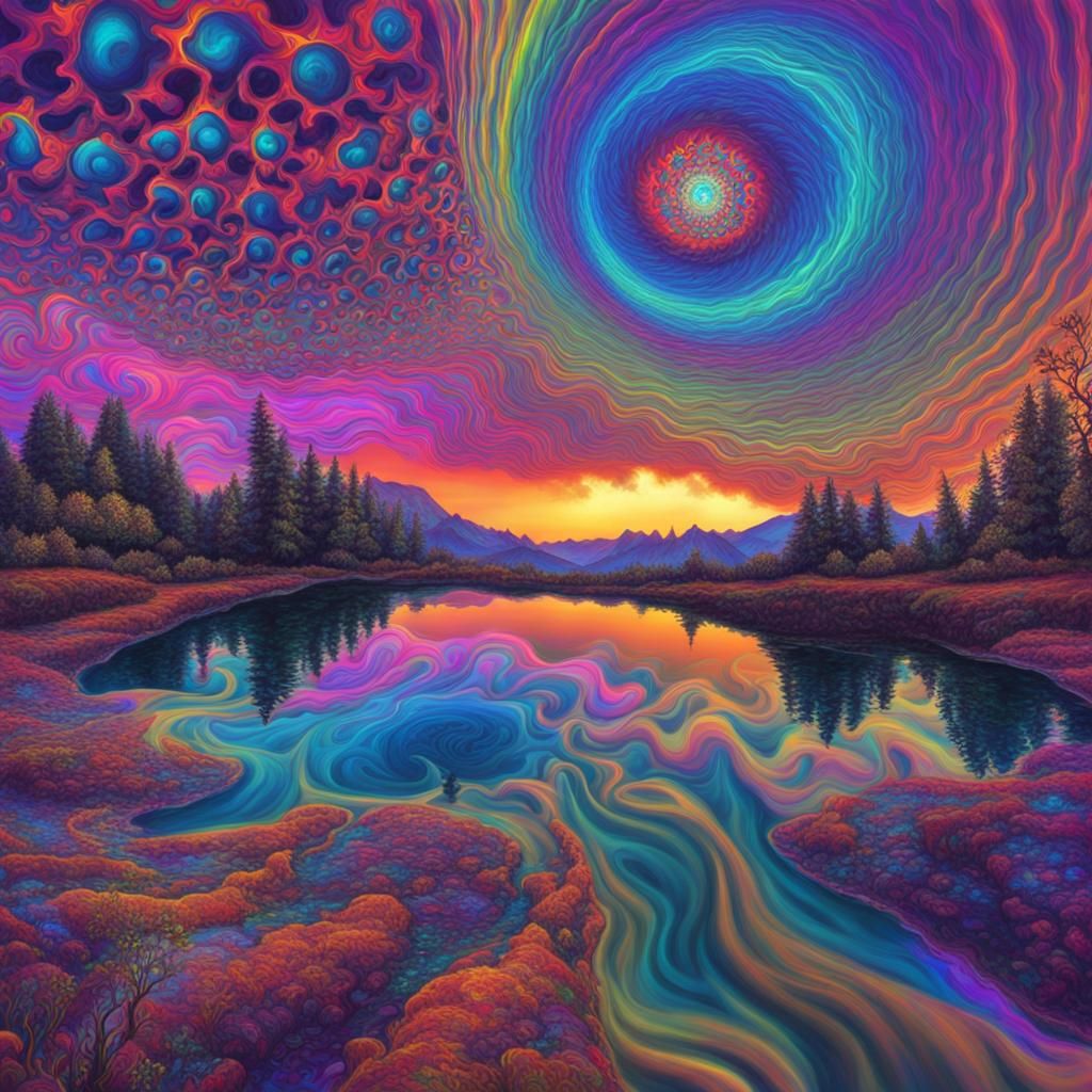 Vibrant Psychedelic Abstract Art