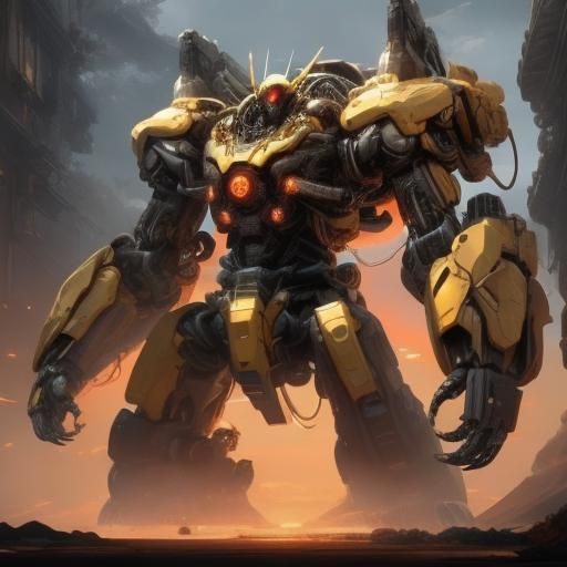 Mechanical Spiders Towering Over Rugged Landscape