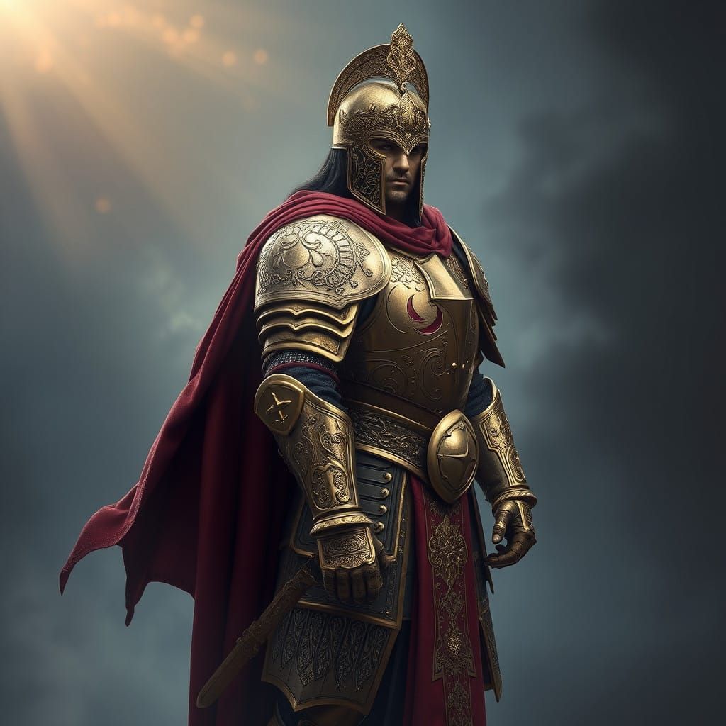 Regal Warrior in Ethereal Golden Armor