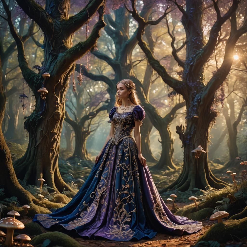 Ornate Dress in Mystical Forest Concept Art