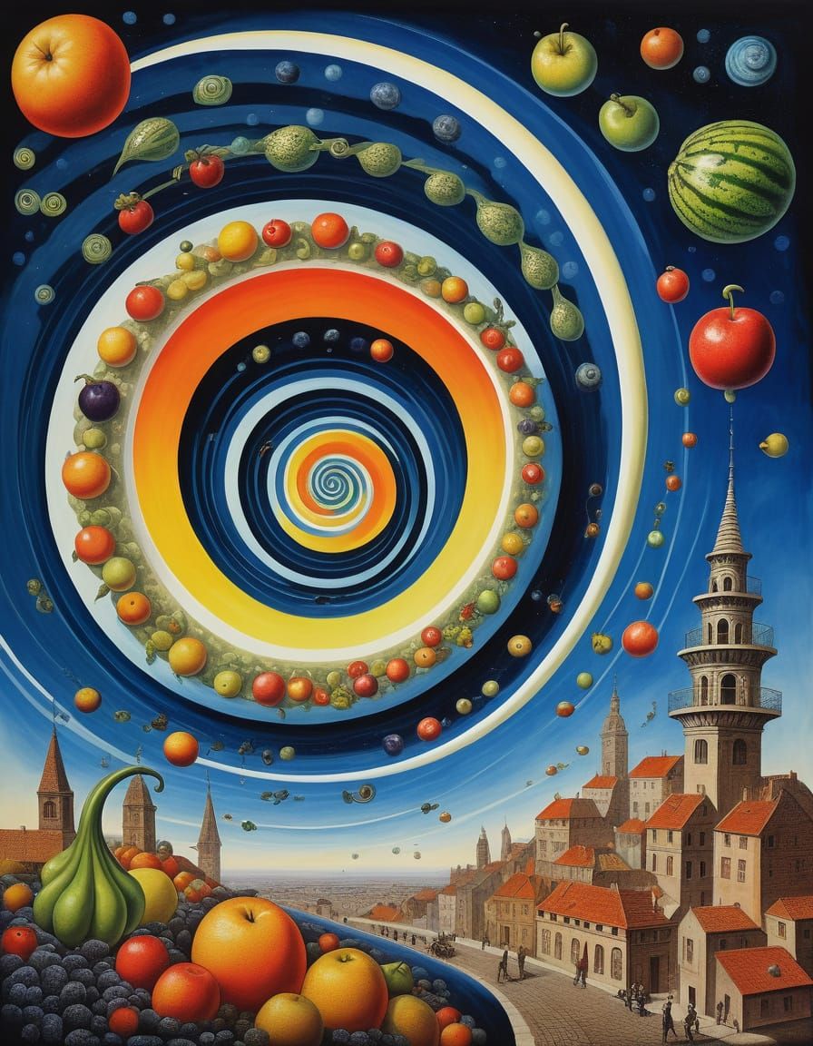 Alien Marketplace: Gravity Defying Fruit Spirals