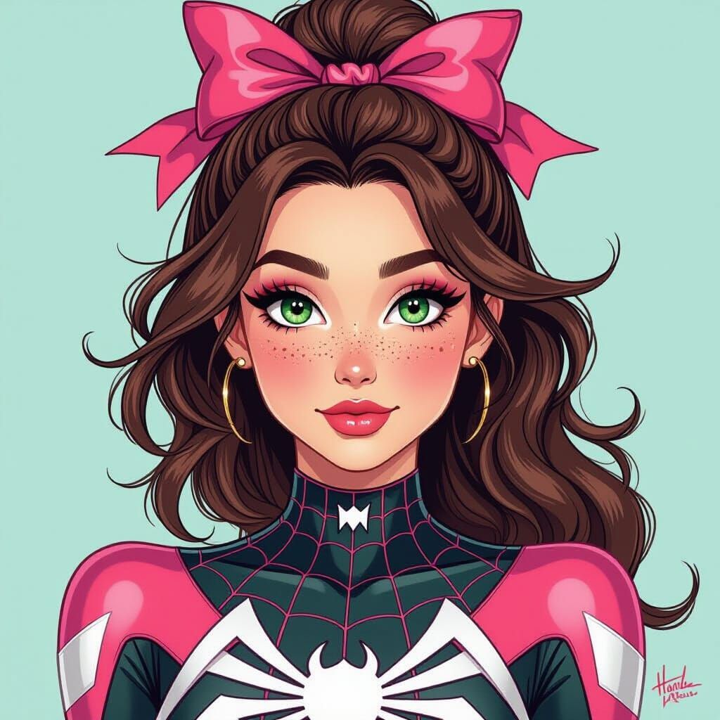 Ghost-Spider Cosplay in Manga Art Style