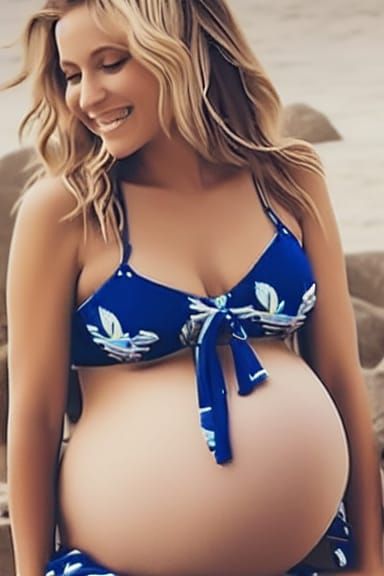 Pregnant Woman in Bikini