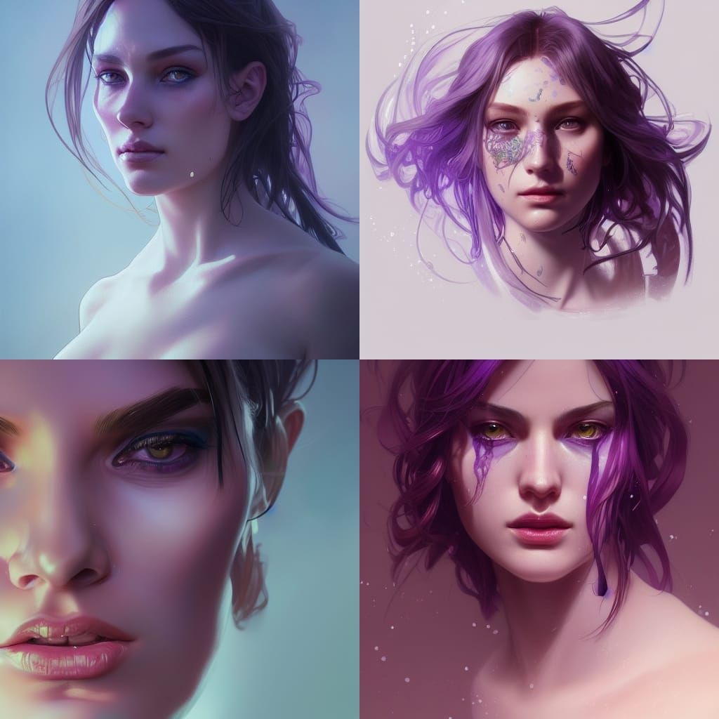 Violet Eyes Portrait in Hyperdetailed Digital Art