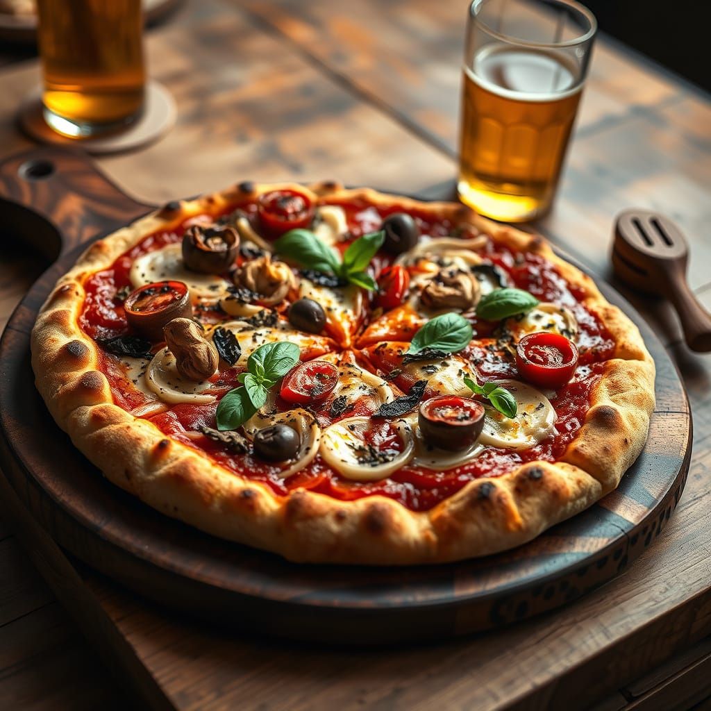 Mouthwatering Vegan Pizza on Wood-Fired Sourdough Crust