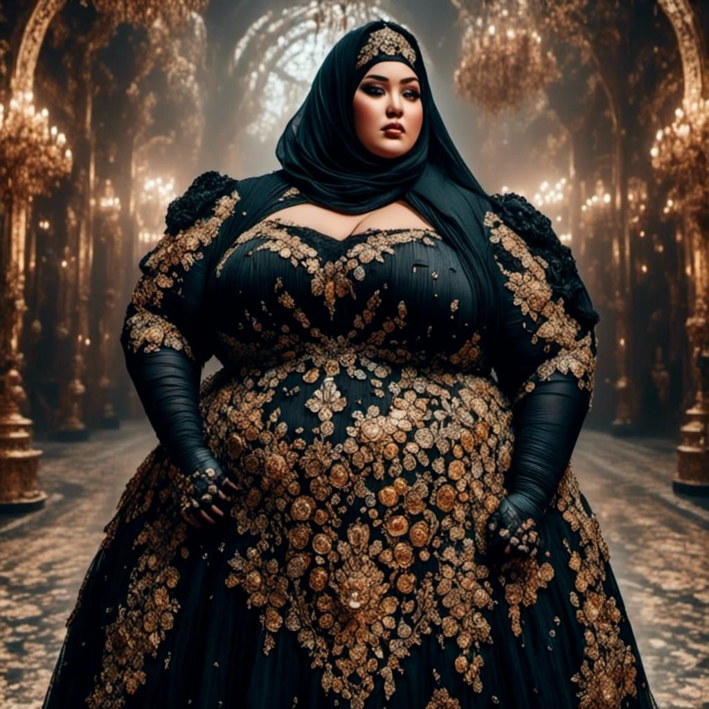 Niqab-Clad Woman with Purple Eyes in Hyperrealism