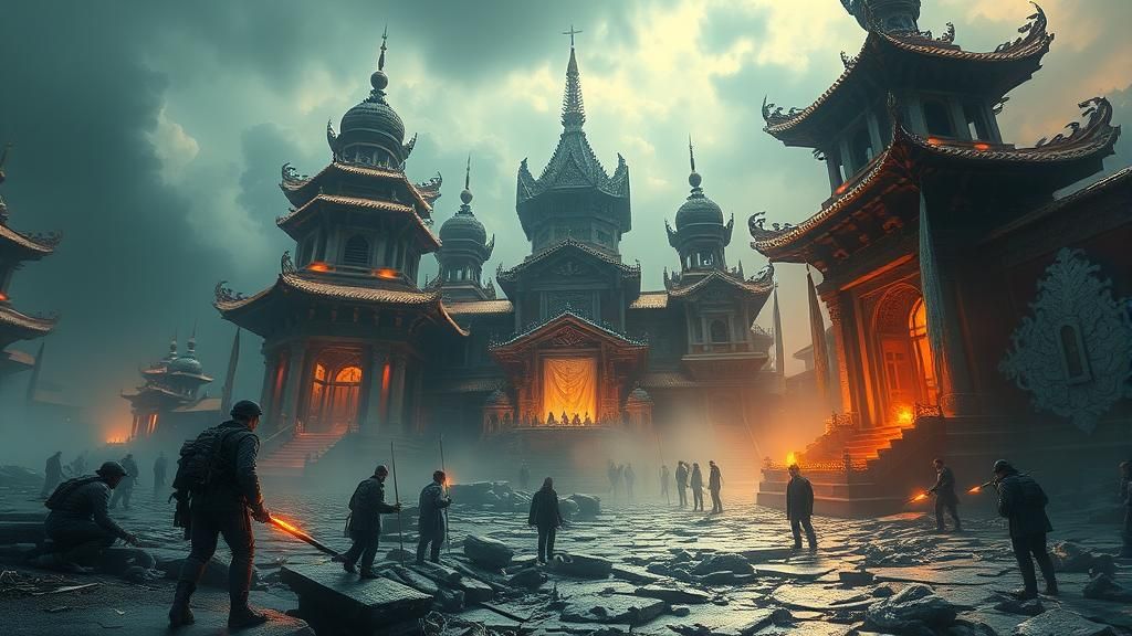 Detailed Cinematic Scene as Digital Matte Painting