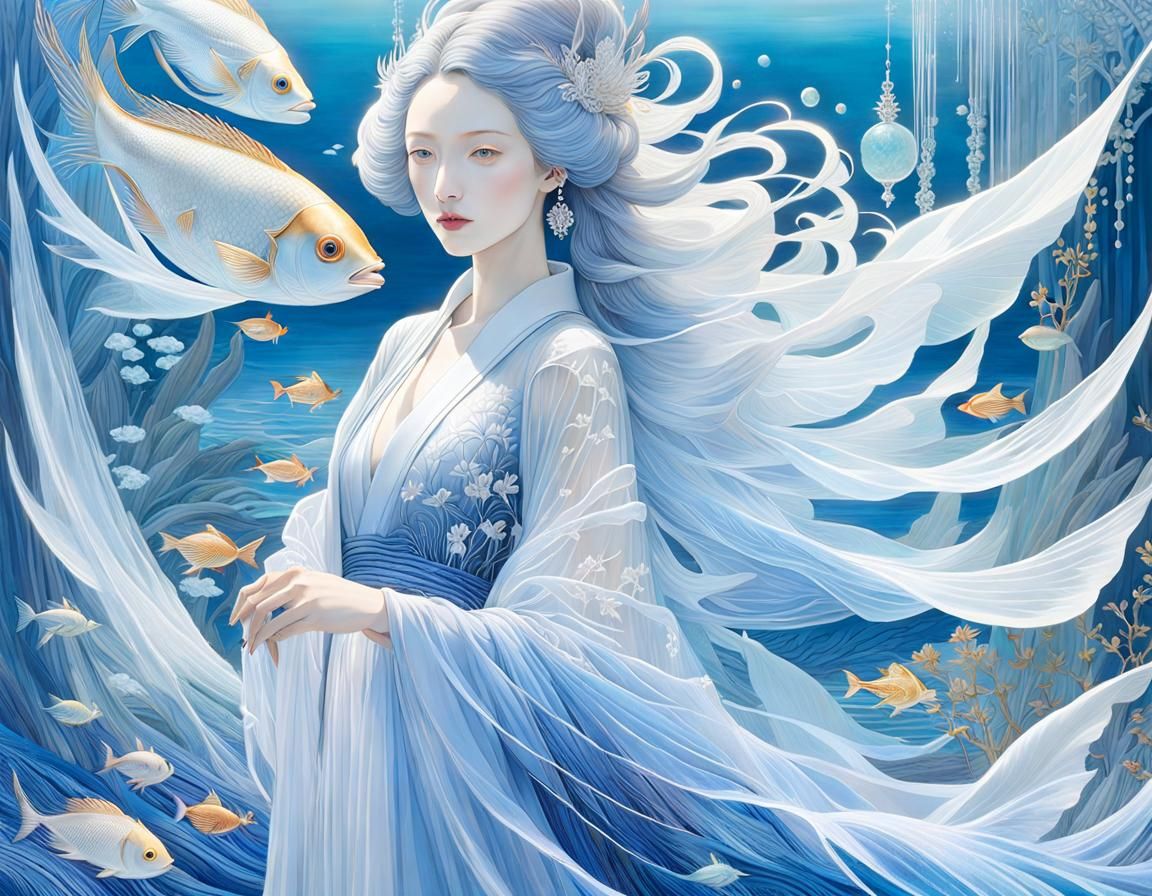 Ethereal Ghost-Fish in Mystical Ocean Environment