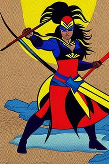 Amazonian Warrior Anahí, in Marvel Comic Style