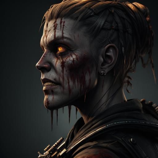 Volatile Zombie Portrait: Detailed Matte Painting