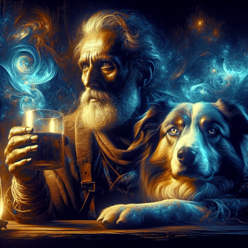 Ethereal South Asian Warrior and Faithful Companion