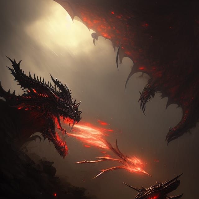 Armored Corrupted Dragon in Dark Fantasy Style