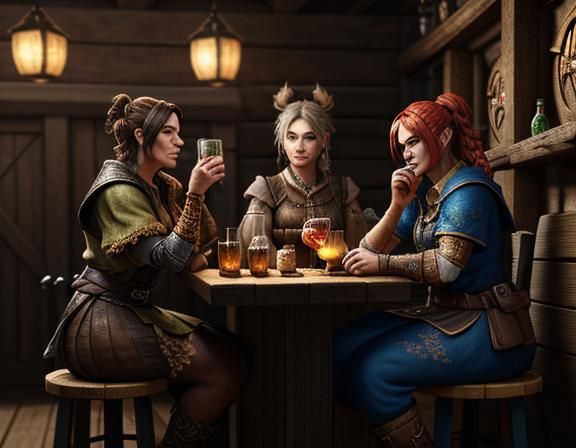 Goblin Toast in Rustic Tavern: 3D Game Cinematic