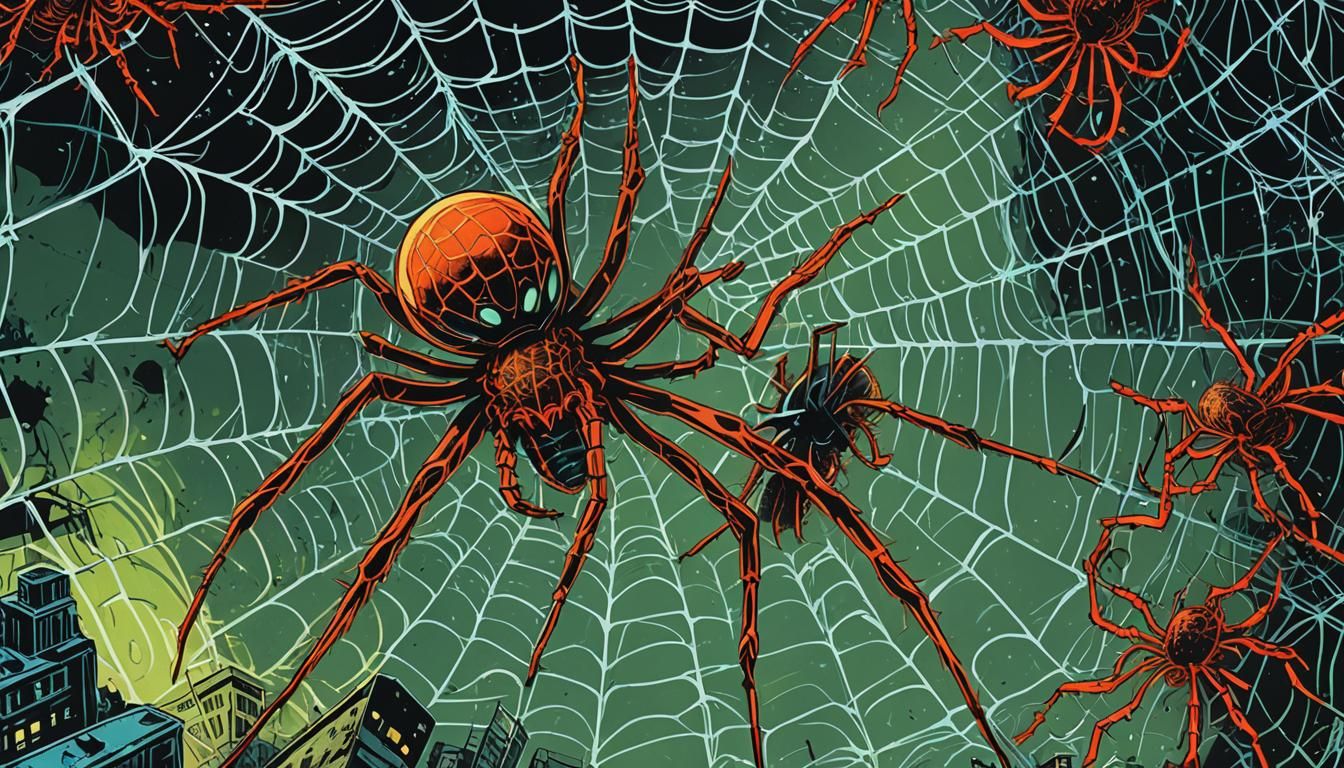 Giant Spiders Weaving Webs in Chernobyl, Comic Art