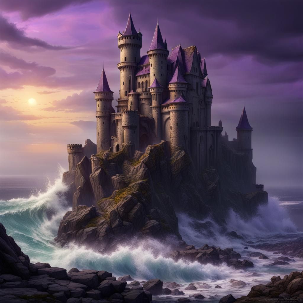 Dark Castle on Cliffside: Fantasy Concept Art