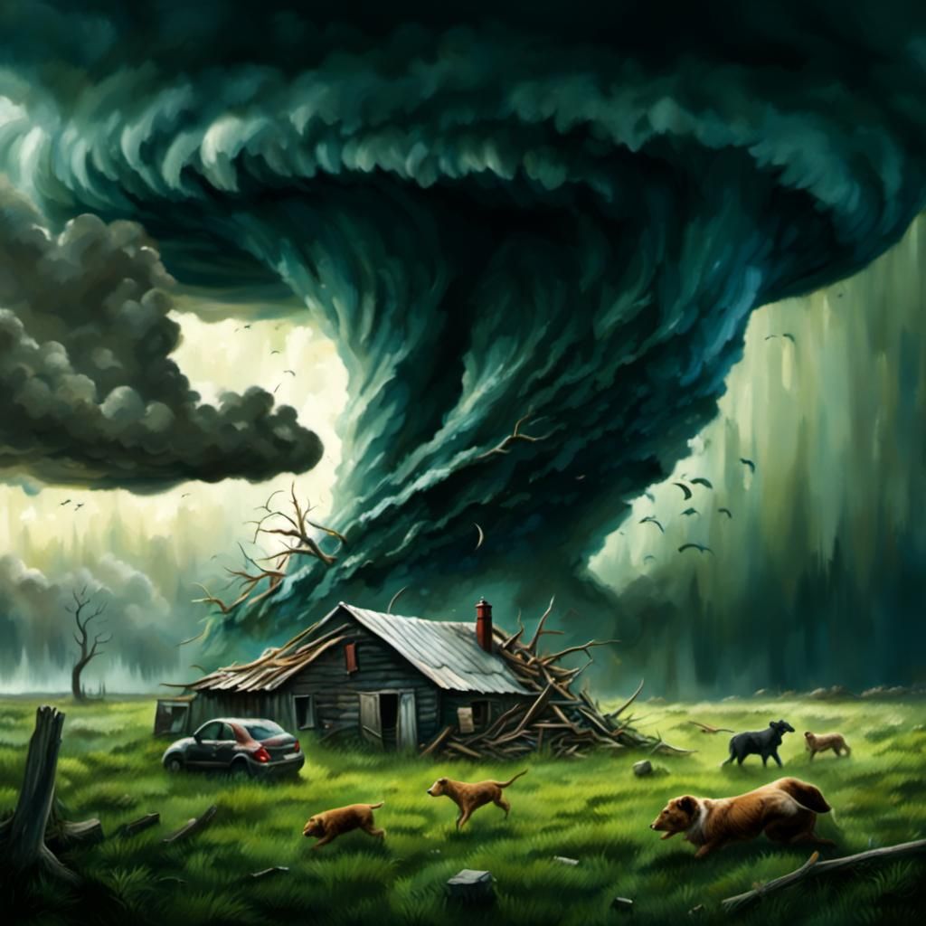Tornado's Fury: A Meadow Swept Away