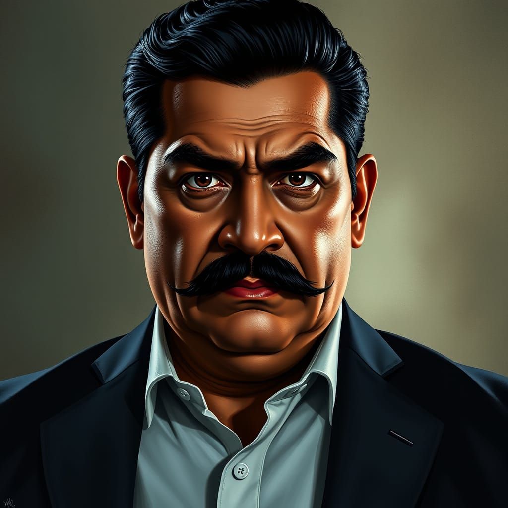 Commanding Filipino Senator with Intense Gaze