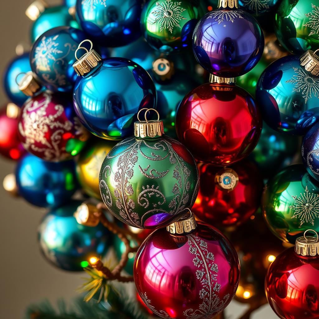 Vintage Glass Ornaments in Festive Nostalgic Style