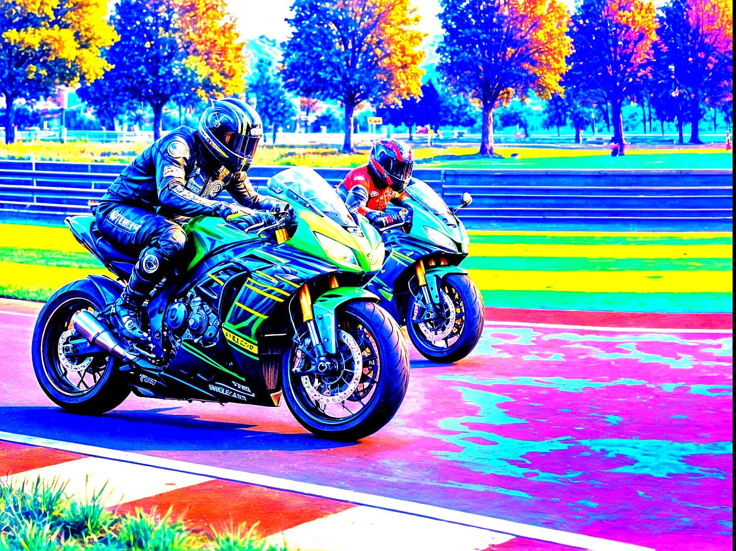 Futuristic Superbike on Fire: A Modern MotoGP Scene