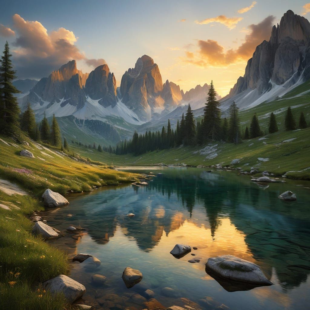 Golden Alpine Sunset on Tre Cime di Lavaredo