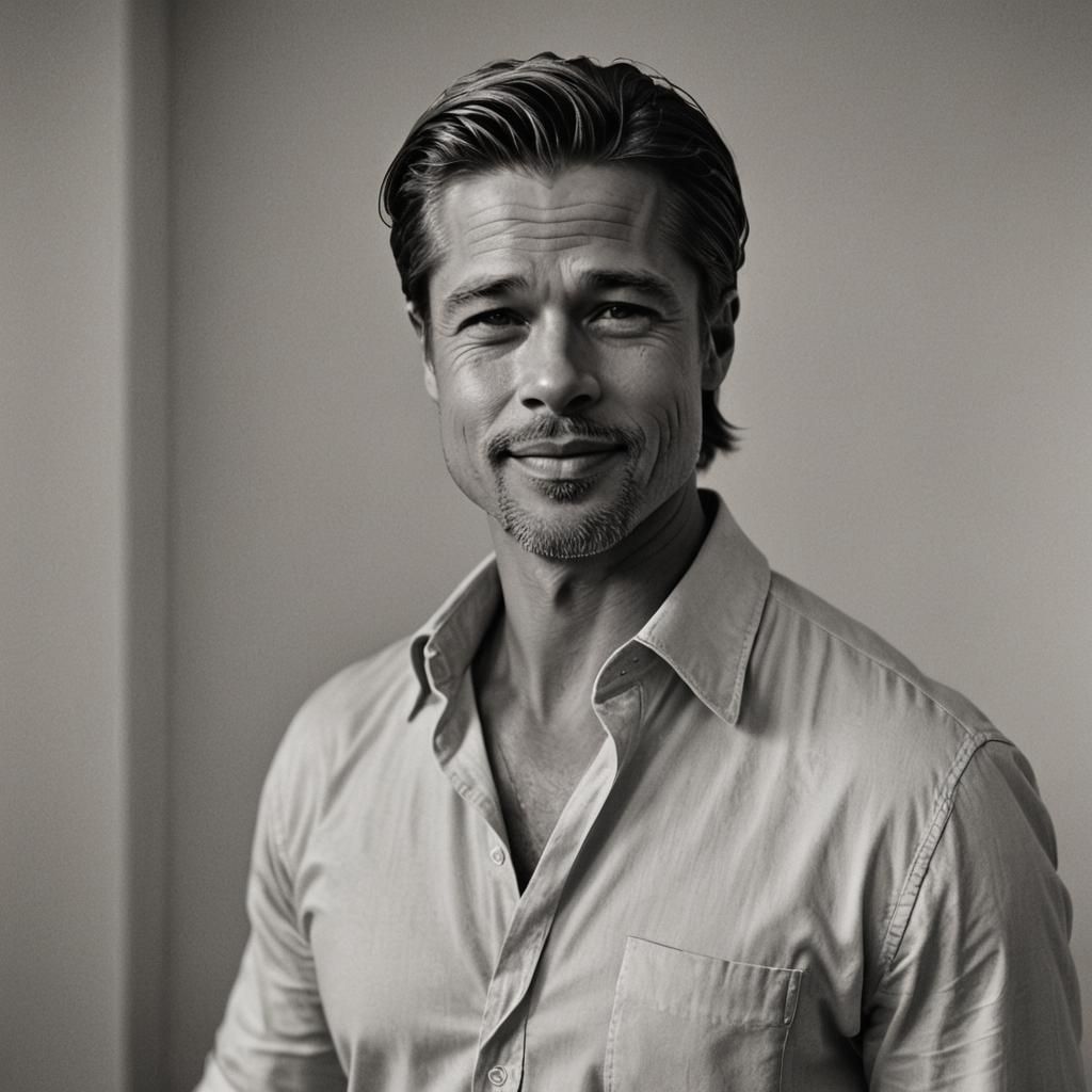 Elegant Portrait of Smiling Man in Black and White