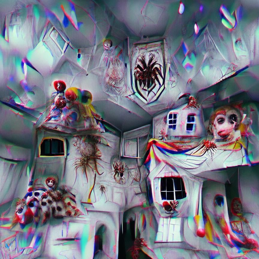 Surreal Haunted Horror House Interior