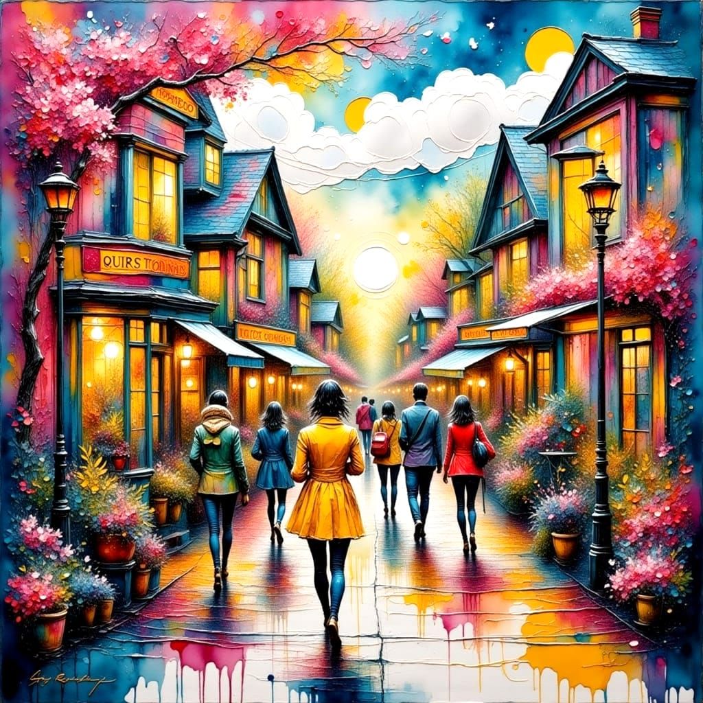 Wonderful World in Vibrant Impasto Oil Painting