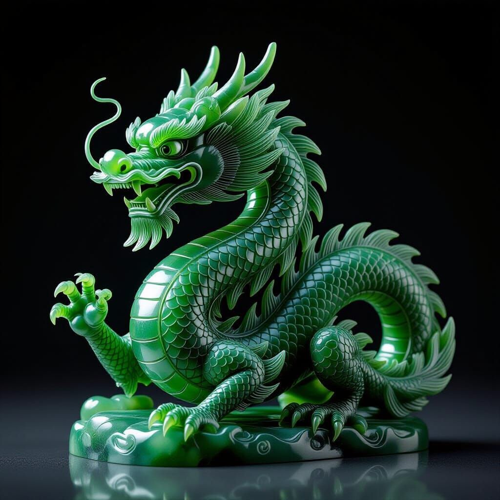 Imperial Jade Dragon Sculpture Masterpiece