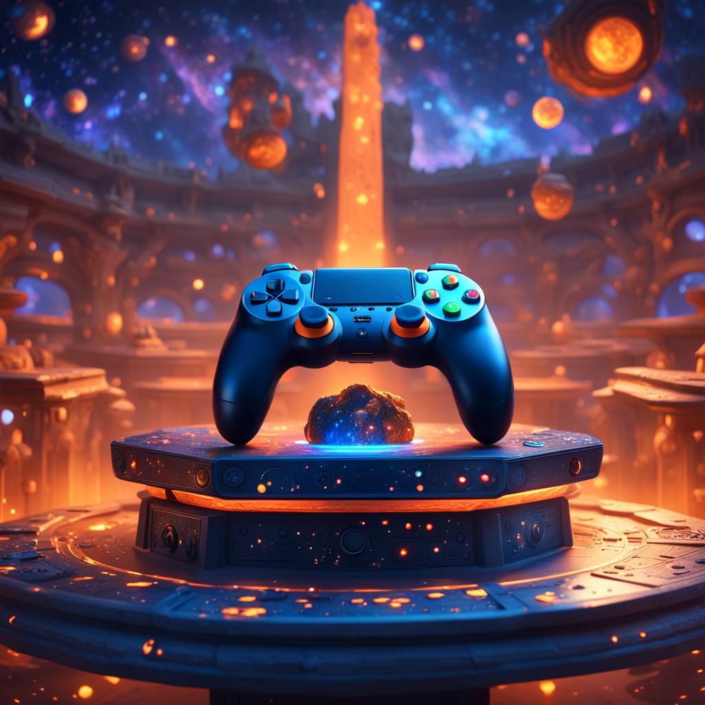 Fantasy Gamer Controller in Galaxy Concept Art