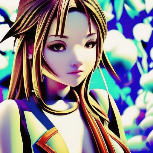 Rinoa Heartilly: Anime Portrait in 3D Digital Art