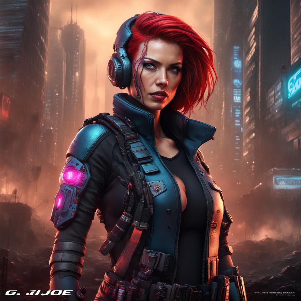 Scarlett: Cyberpunk Character Portrait in Detailed Style
