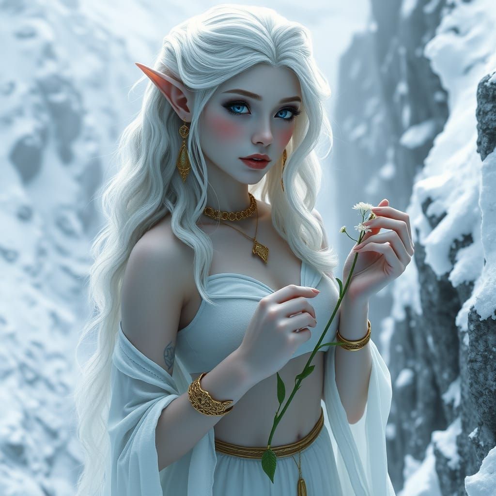 Ethereal Elf Maiden in Winter Wonderland
