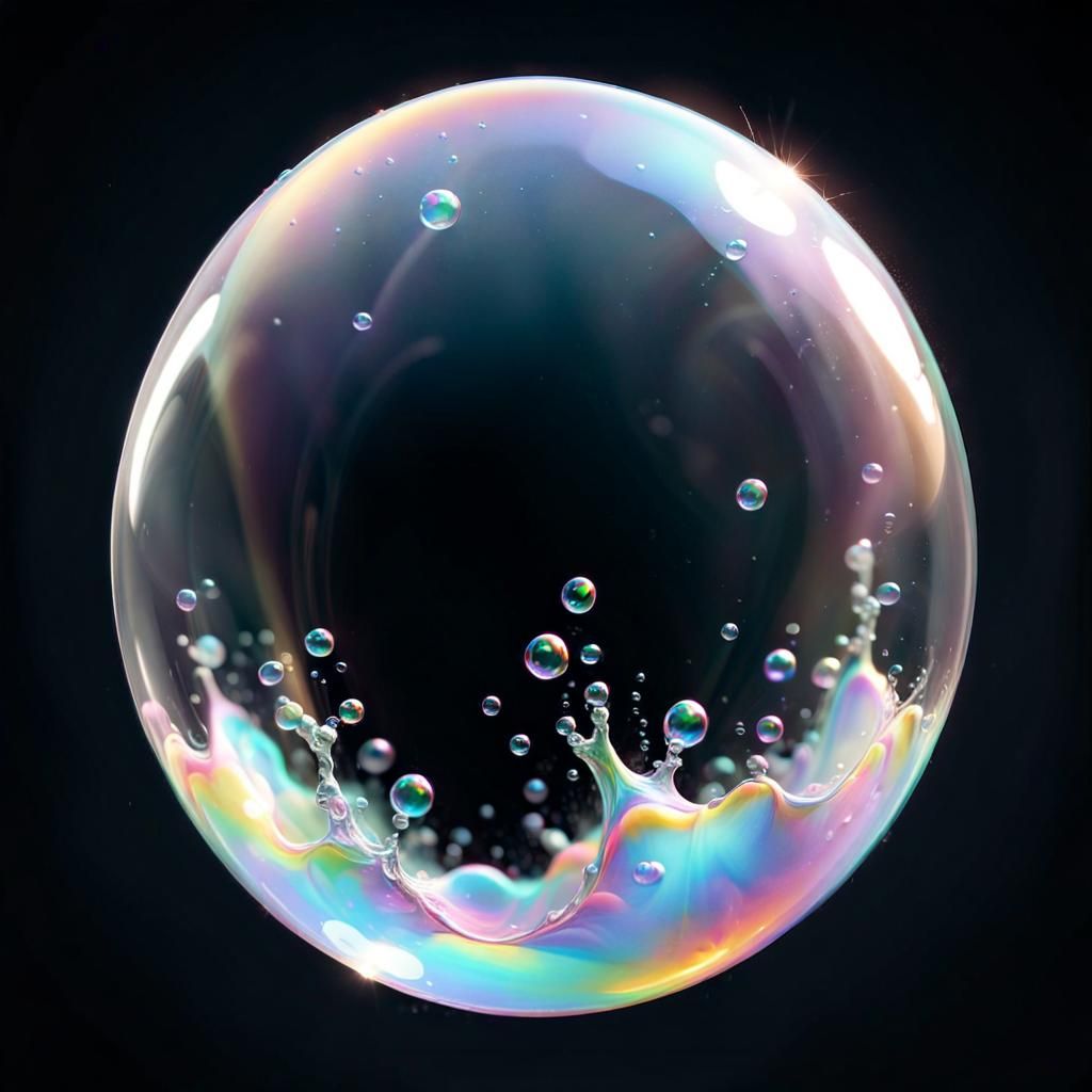 Hyperrealistic Bubble Against Dark Background