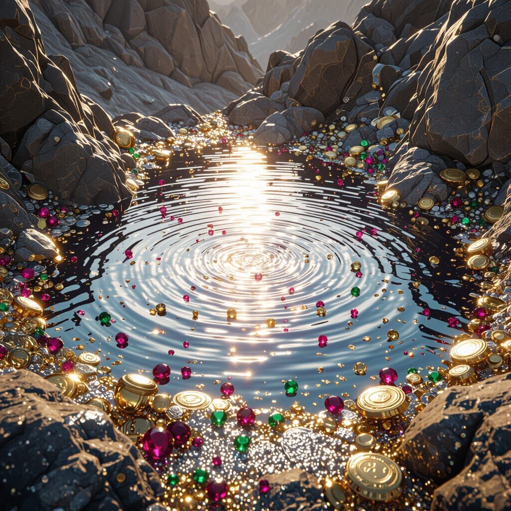 Platinum Lake Surrounded by Gold and Silver Treasures