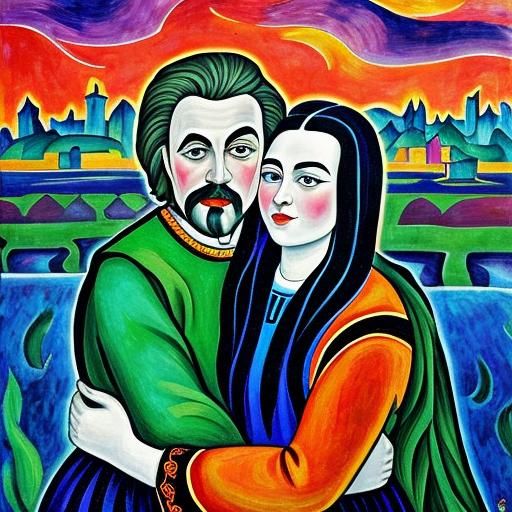 Peter the Great Embrace in Fauvism Style