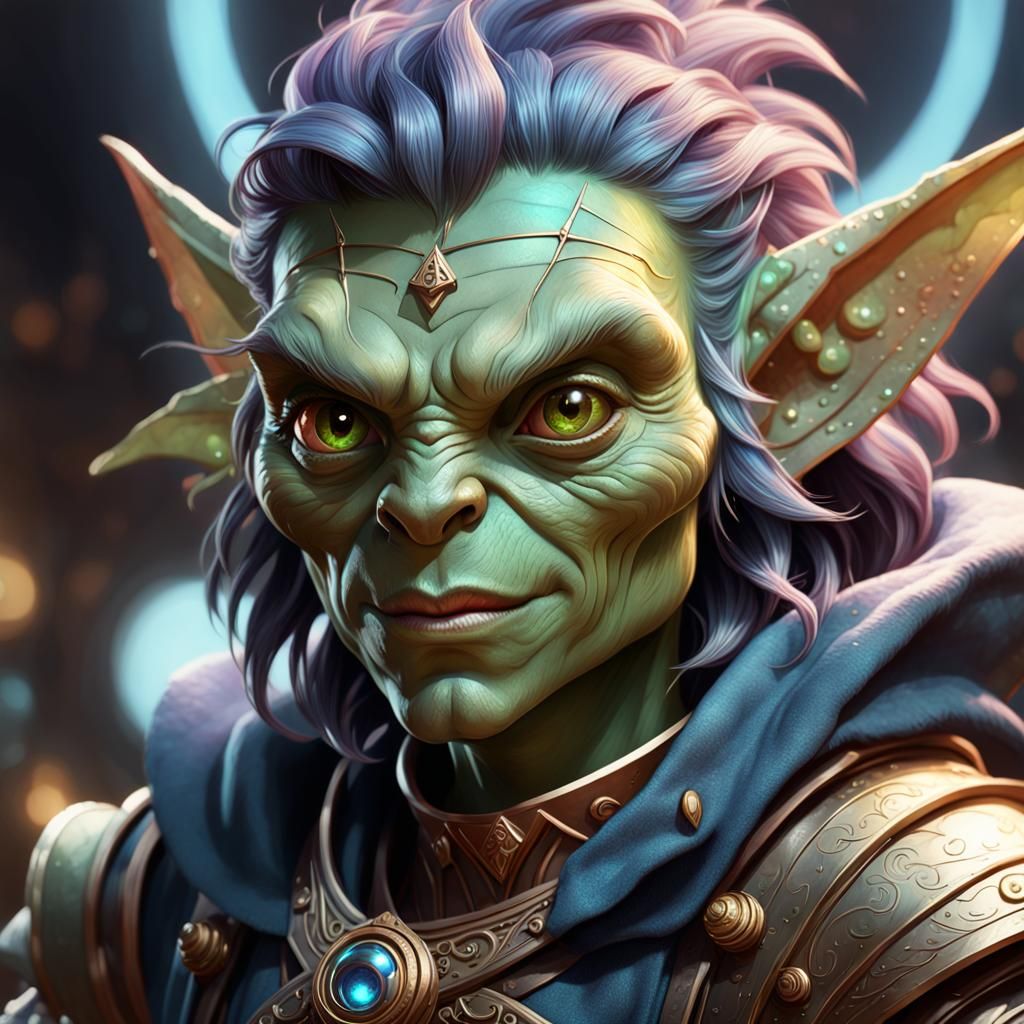 Starlight Goblin Portrait in Hyperdetailed Style