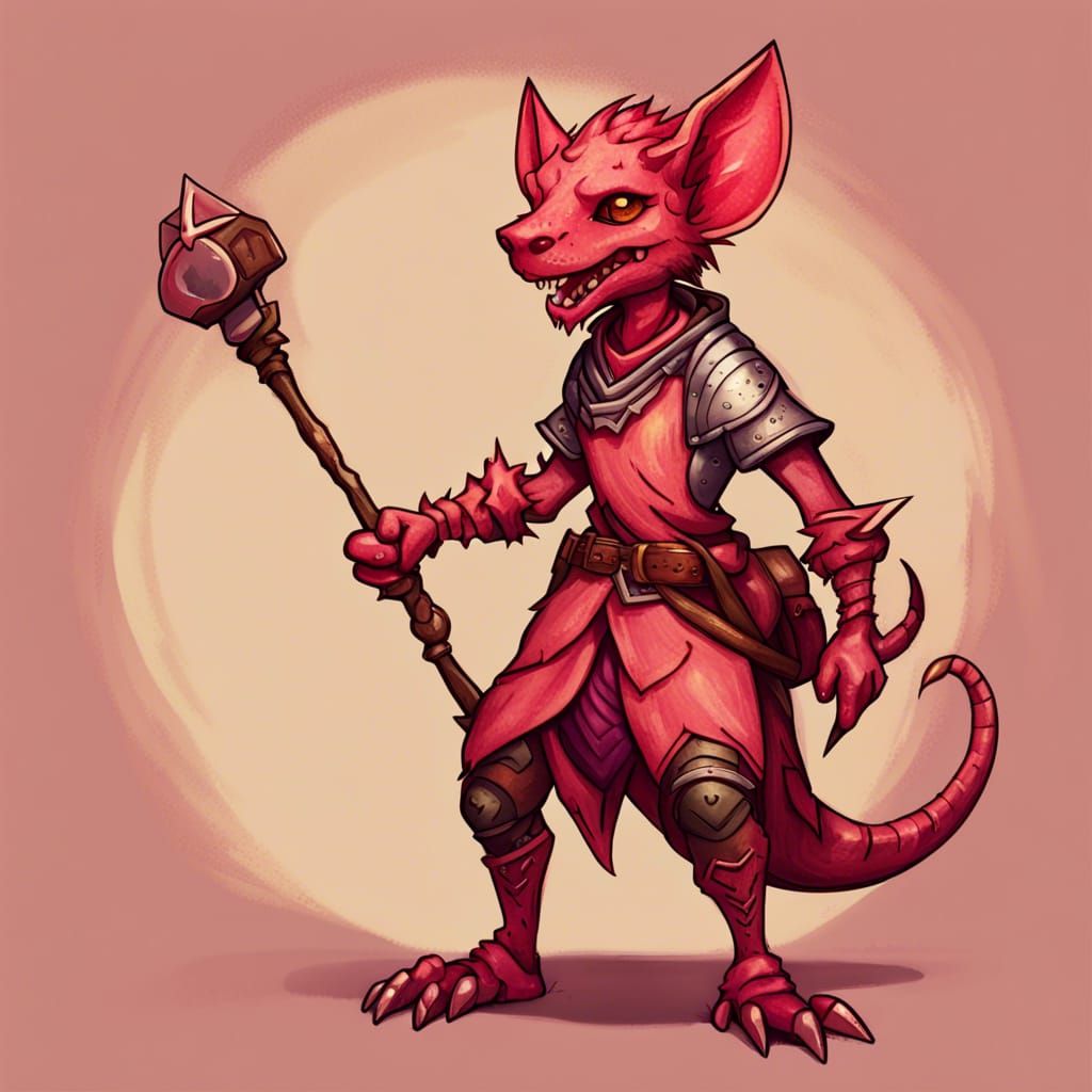Female Kobold Portrait in Dungeons and Dragons Style