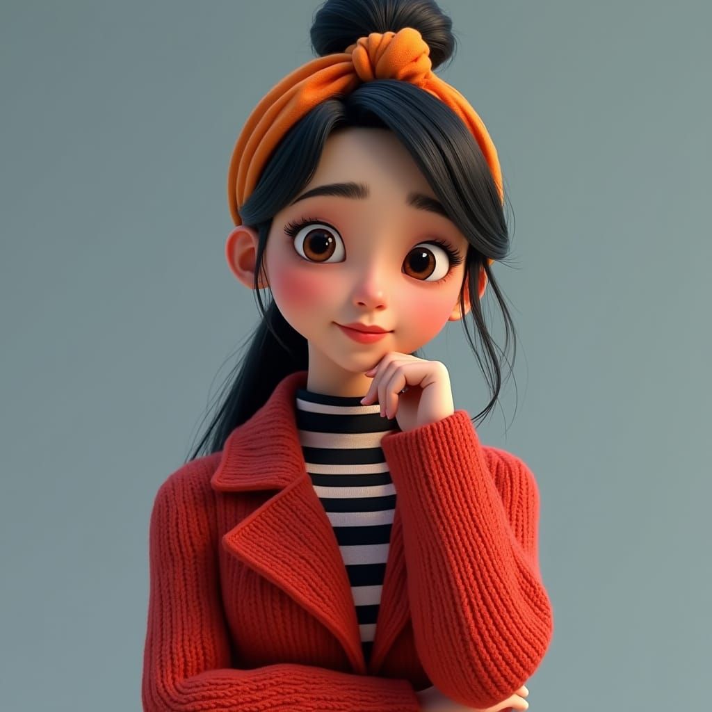 Disney Pixar Style 3D Animated Female Character