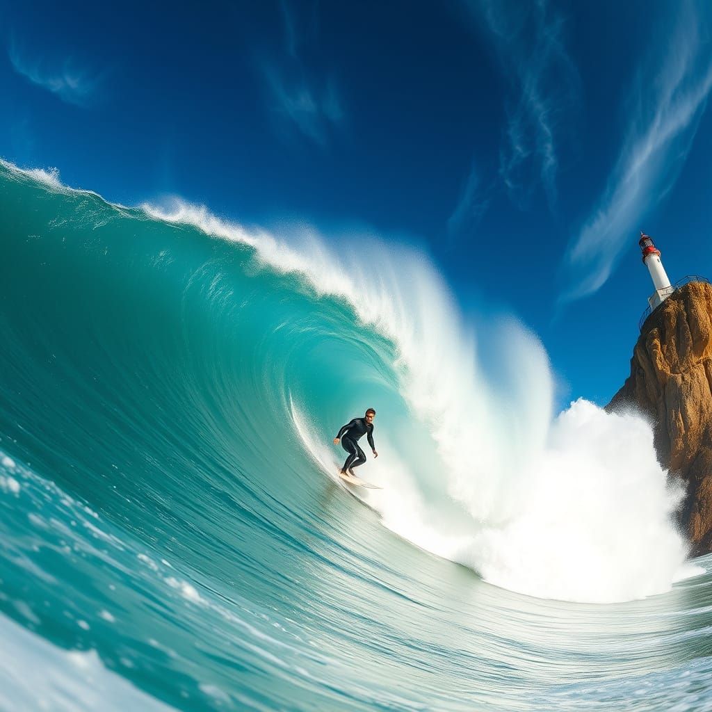 Majestic Nazaré Wave in Vibrant 8K Resolution