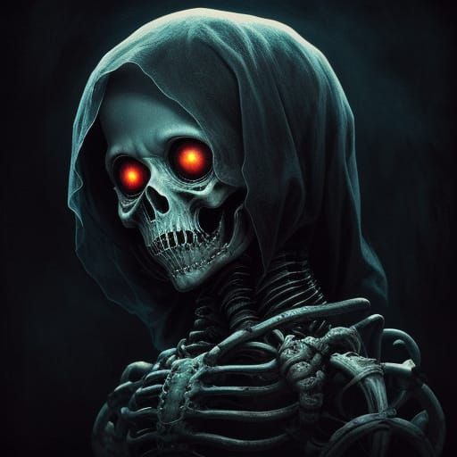 Eerie Cosmic Horror Child in Ghost Costume