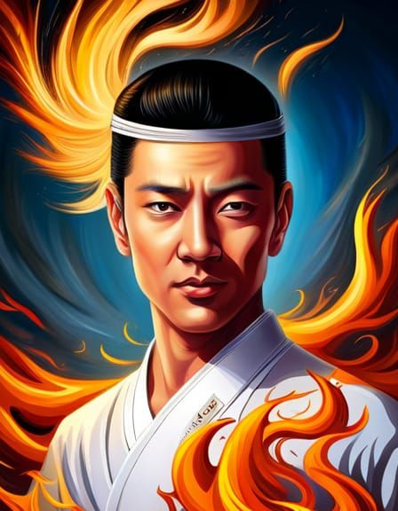 Fire God Liu Kang Portrait in Unreal Engine 5