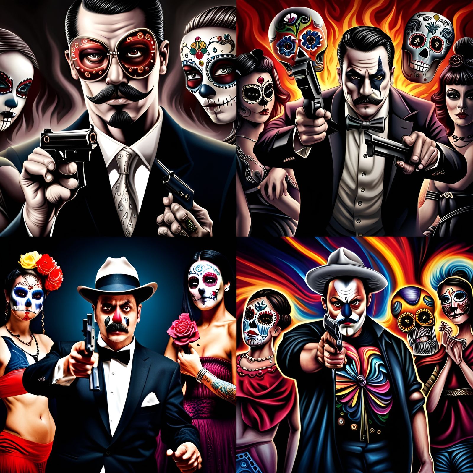 Day of the Dead Gangster Scene in HDR