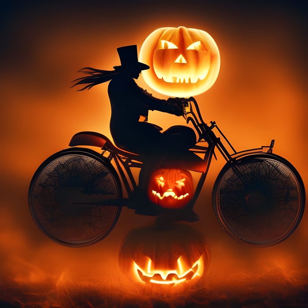 Riding the Night of the Jack O Lantern Moon