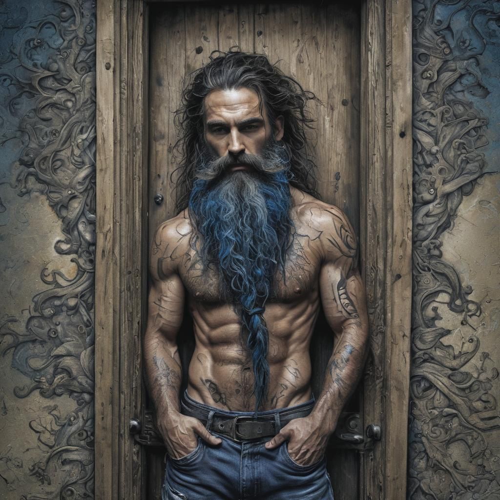 Blue Beard Portrait in Marc Silvestri Style