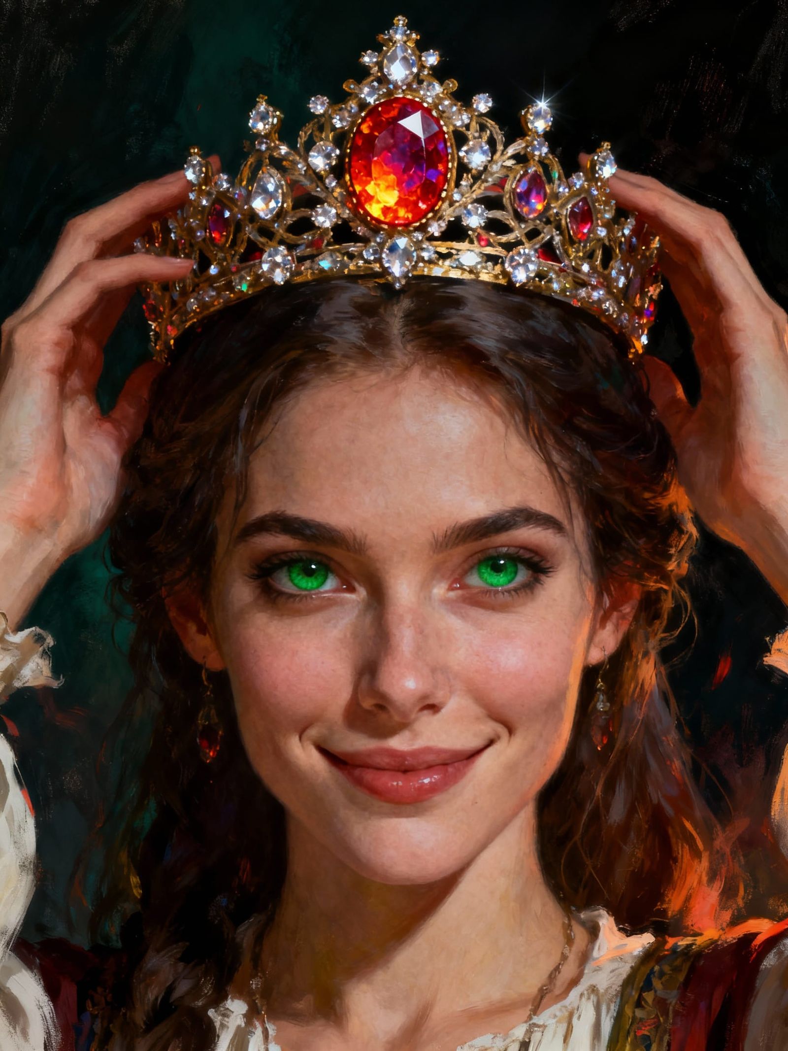 Peasant Queen Crowns Herself with Fiery Gems