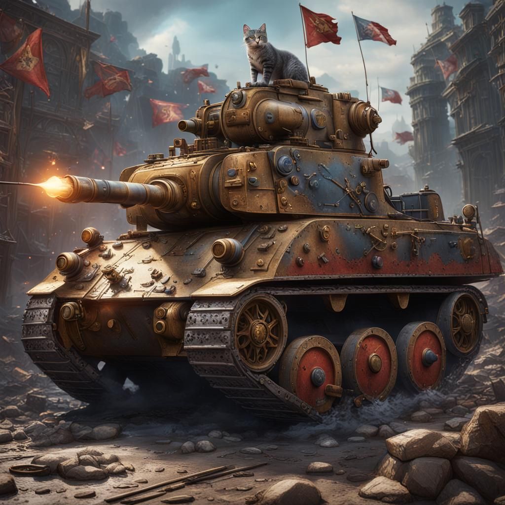 World War Cat: Detailed Matte Painting