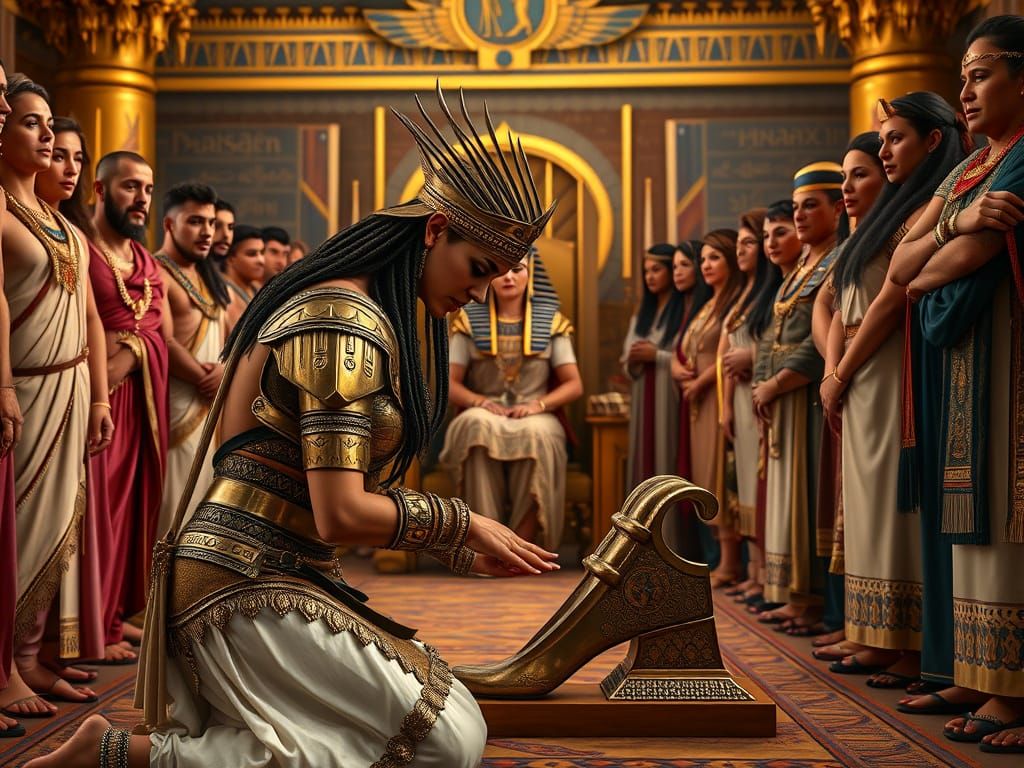 Regal Assyrian Warrioress Pays Homage to Egyptian Queen in O...