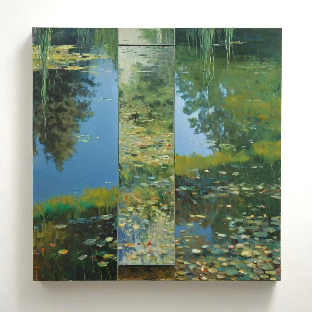 Abstract Water Garden in Contemporary Style