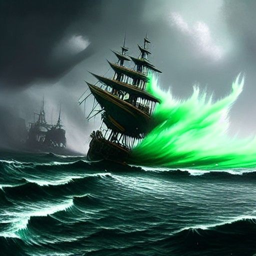 Ghost Ships in a Green Magic Storm